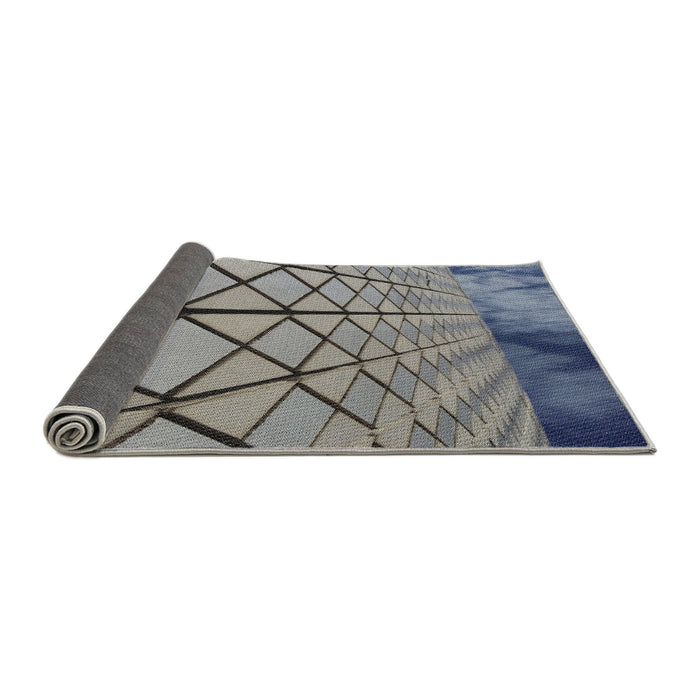 Thickness of Patterned Gray Novelty Rug, pat3759