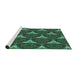 Serging Thickness of Machine Washable Transitional Dark Forest Green Rug, wshpat376