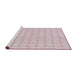 Serging Thickness of Machine Washable Transitional Pale Violet Red Pink Rug, wshpat3763