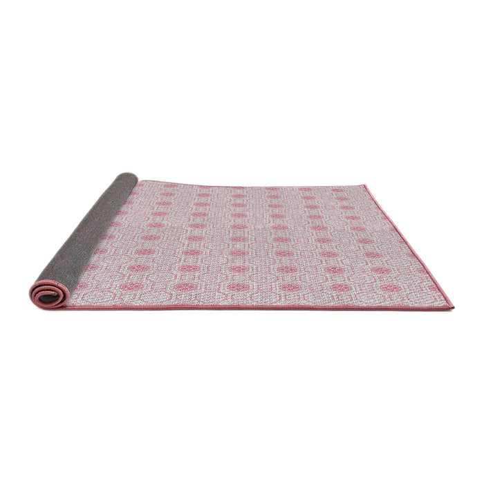 Thickness of Patterned Pale Violet Red Pink Novelty Rug, pat3763