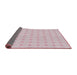 Thickness of Patterned Pale Violet Red Pink Novelty Rug, pat3763