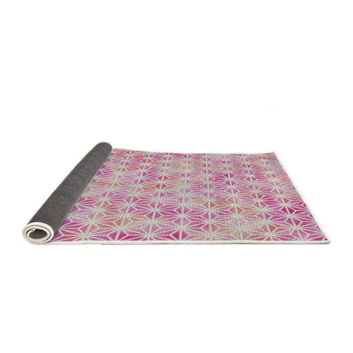 Thickness of Patterned Dark Pink Modern Rug, pat3764