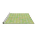 Serging Thickness of Machine Washable Transitional Tea Green Rug, wshpat3766