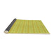 Thickness of Patterned Neon Yellow Novelty Rug, pat3767