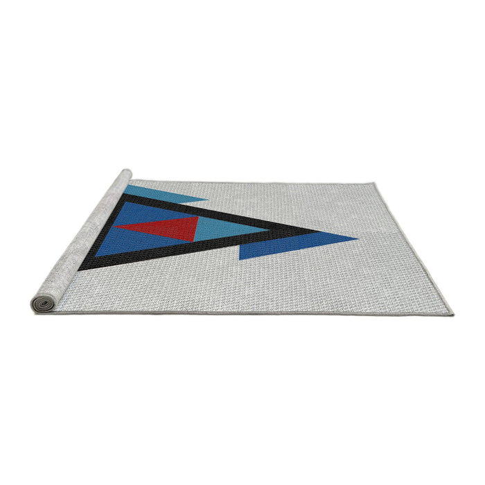 Serging Thickness of Machine Washable Transitional White Smoke Rug, wshpat3773