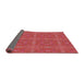 Thickness of Patterned Red Novelty Rug, pat3776