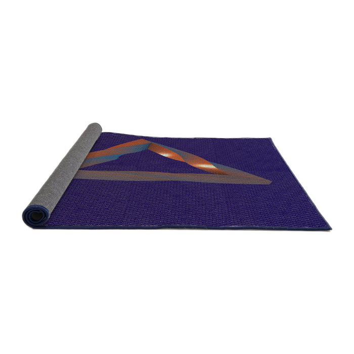 Thickness of Patterned Bright Purple Novelty Rug, pat3777