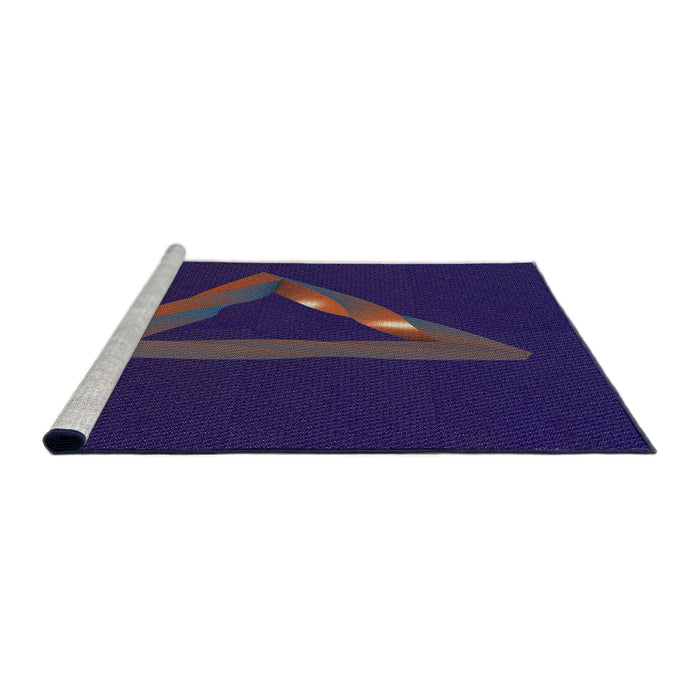 Serging Thickness of Machine Washable Transitional Bright Grape Purple Rug, wshpat3777