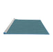 Serging Thickness of Machine Washable Transitional Teal Green Rug, wshpat378