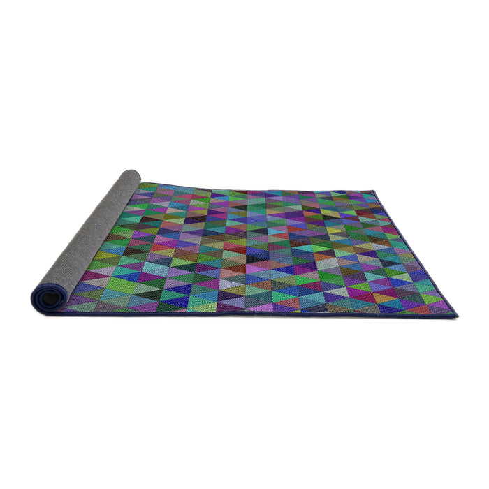 Thickness of Patterned Cadet Blue Green Modern Rug, pat3782