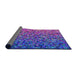 Thickness of Patterned Dark Violet Purple Modern Rug, pat3783