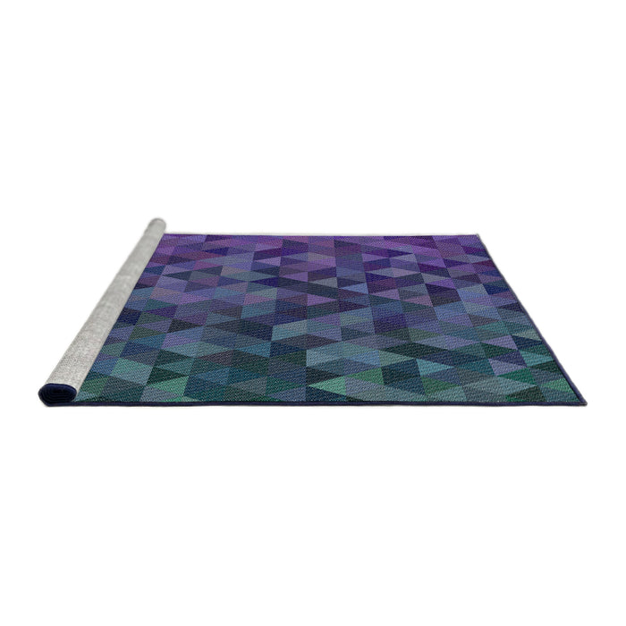 Serging Thickness of Machine Washable Transitional Periwinkle Purple Rug, wshpat3784