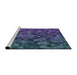Serging Thickness of Machine Washable Transitional Periwinkle Purple Rug, wshpat3784