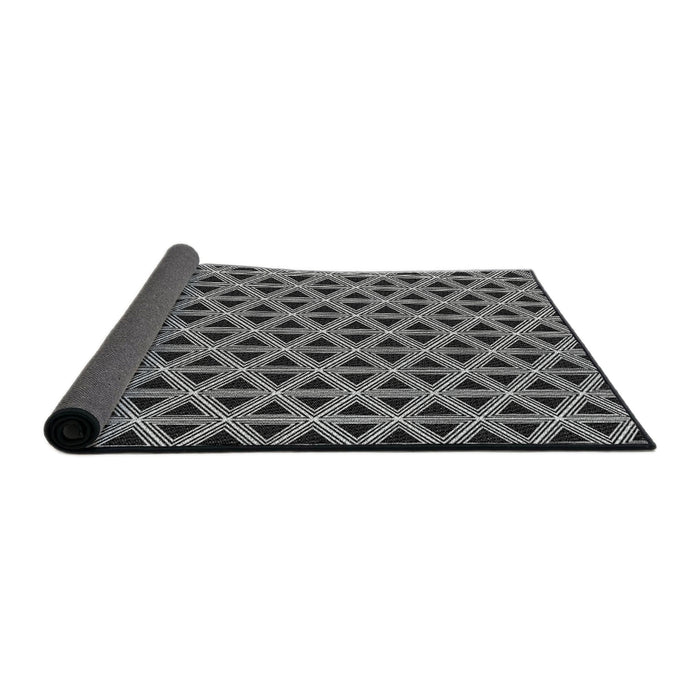Thickness of Patterned Silver Gray Novelty Rug, pat3787