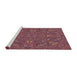 Serging Thickness of Machine Washable Transitional Pink Coral Pink Rug, wshpat3794