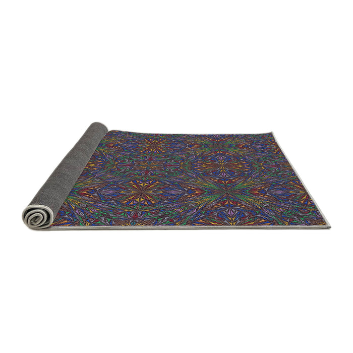 Thickness of Patterned Purple Lily Purple Modern Rug, pat3795