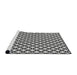 Serging Thickness of Machine Washable Transitional Charcoal Black Rug, wshpat3797