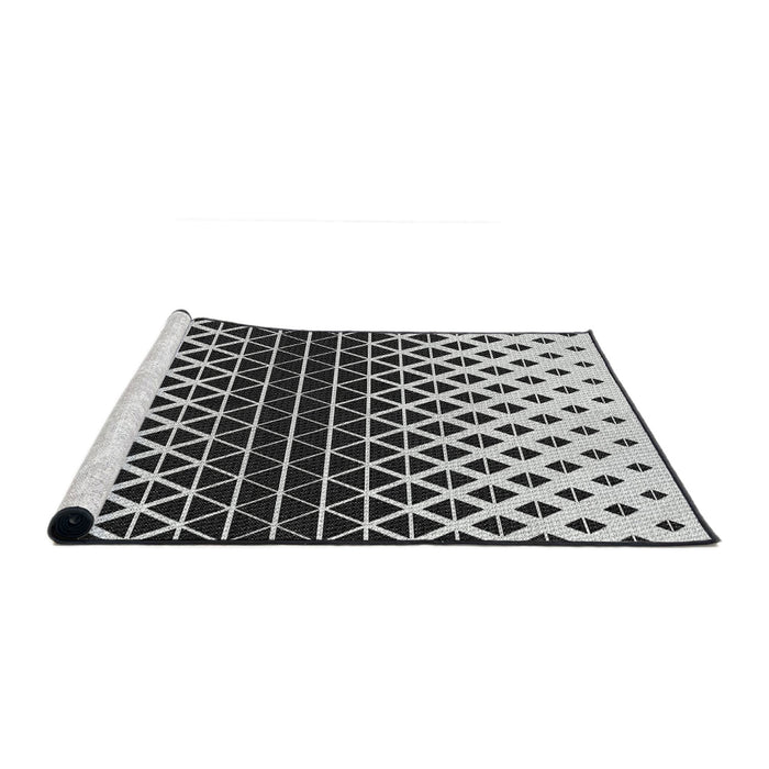 Serging Thickness of Machine Washable Transitional Platinum Gray Rug, wshpat3798