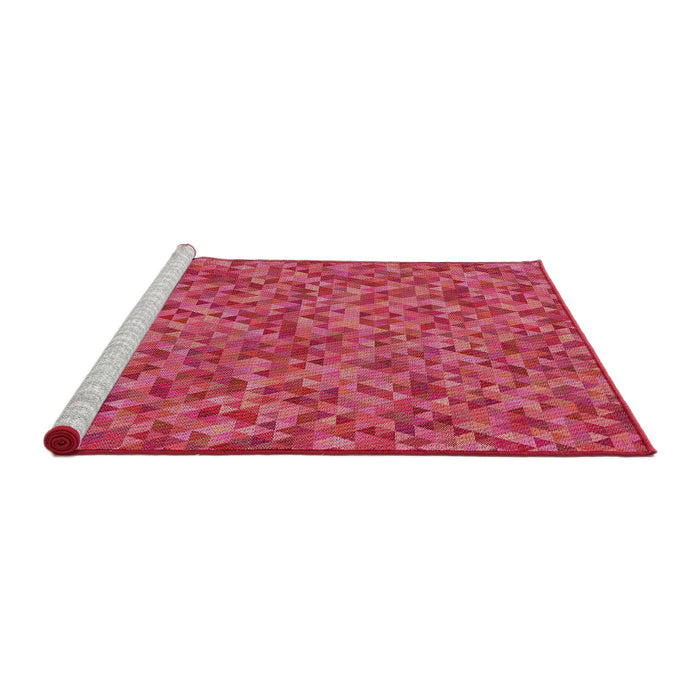 Serging Thickness of Machine Washable Transitional Red Rug, wshpat3802