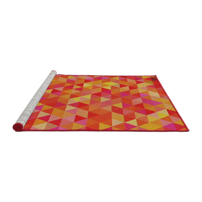 Serging Thickness of Machine Washable Transitional Orange Rug, wshpat3803