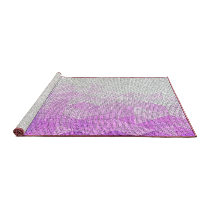 Serging Thickness of Machine Washable Transitional Orchid Purple Rug, wshpat3805