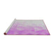 Serging Thickness of Machine Washable Transitional Orchid Purple Rug, wshpat3805