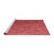 Serging Thickness of Machine Washable Transitional Red Rug, wshpat3806