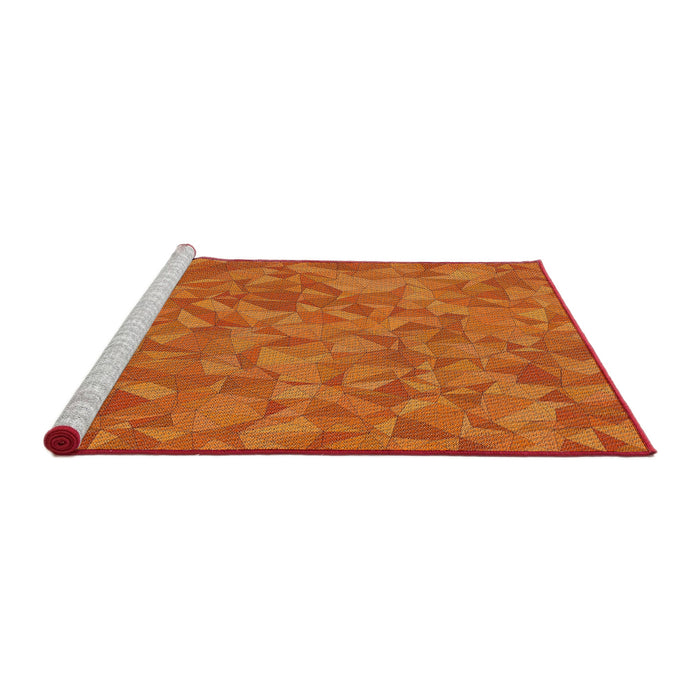 Serging Thickness of Machine Washable Transitional Neon Red Rug, wshpat3807