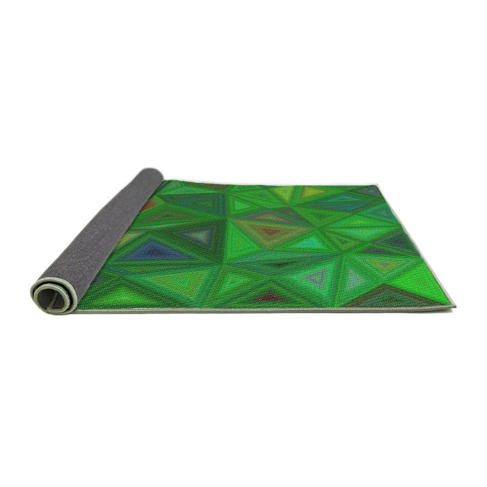 Thickness of Patterned Neon Green Modern Rug, pat3809