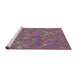 Serging Thickness of Machine Washable Transitional Dark Raspberry Purple Rug, wshpat3810