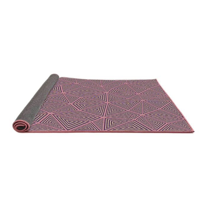 Thickness of Patterned Dark Raspberry Purple Modern Rug, pat3812