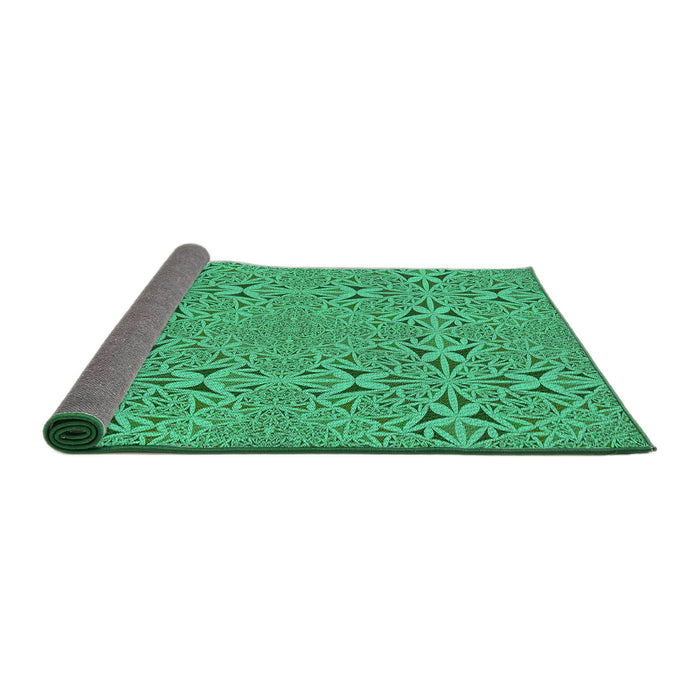 Thickness of Patterned Spring Green Novelty Rug, pat3815