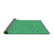 Thickness of Patterned Spring Green Novelty Rug, pat3815