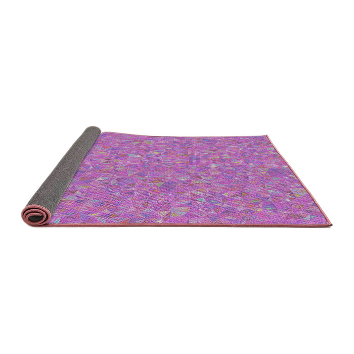 Thickness of Patterned Crimson Purple Novelty Rug, pat3820