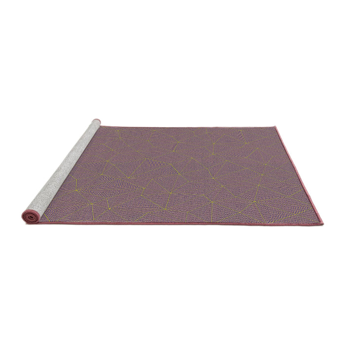 Serging Thickness of Machine Washable Transitional Purple Rug, wshpat3821