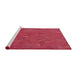 Serging Thickness of Machine Washable Transitional Red Rug, wshpat3823