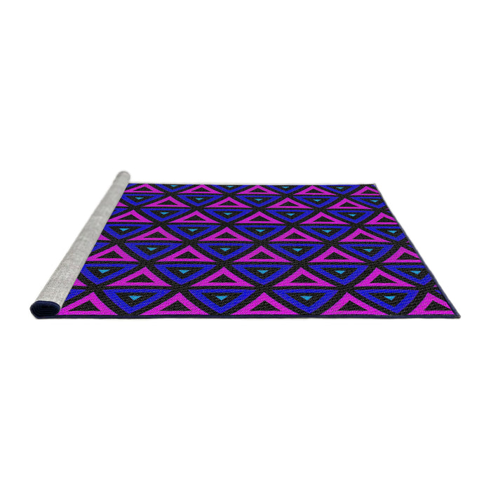 Serging Thickness of Machine Washable Transitional Bright Purple Rug, wshpat3826