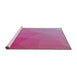 Serging Thickness of Machine Washable Transitional Pink Rug, wshpat3827