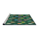 Serging Thickness of Machine Washable Transitional Green Rug, wshpat3828