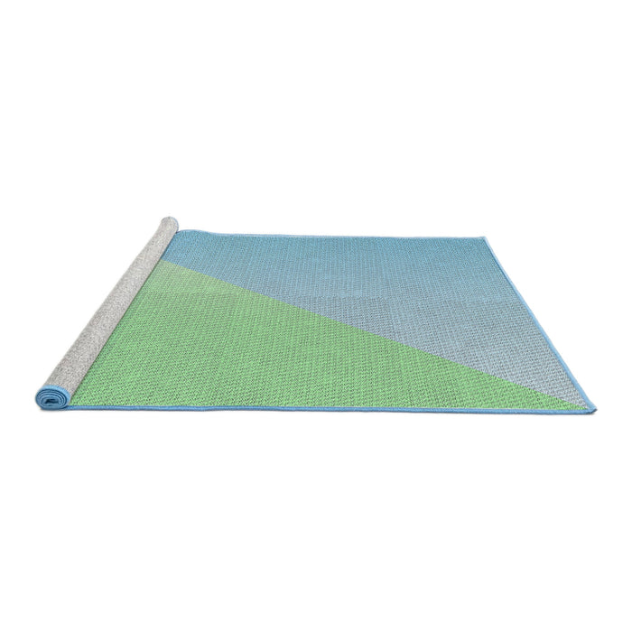 Serging Thickness of Machine Washable Transitional Magic Mint Green Rug, wshpat3831