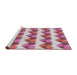 Serging Thickness of Machine Washable Transitional Pink Violet Pink Rug, wshpat3832