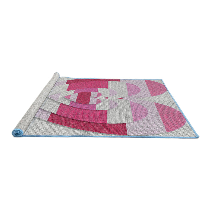 Serging Thickness of Machine Washable Transitional Platinum Gray Rug, wshpat3833