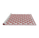 Serging Thickness of Machine Washable Transitional Cherry Red Rug, wshpat3834