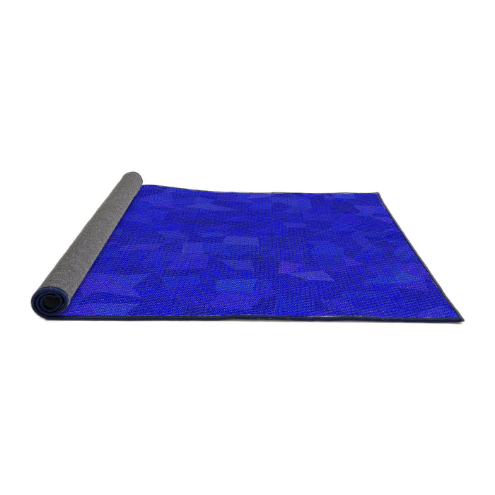 Thickness of Patterned Blue Novelty Rug, pat3836