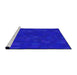 Serging Thickness of Machine Washable Transitional Blue Rug, wshpat3836