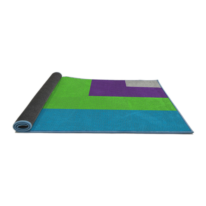 Thickness of Patterned Blue Novelty Rug, pat3842