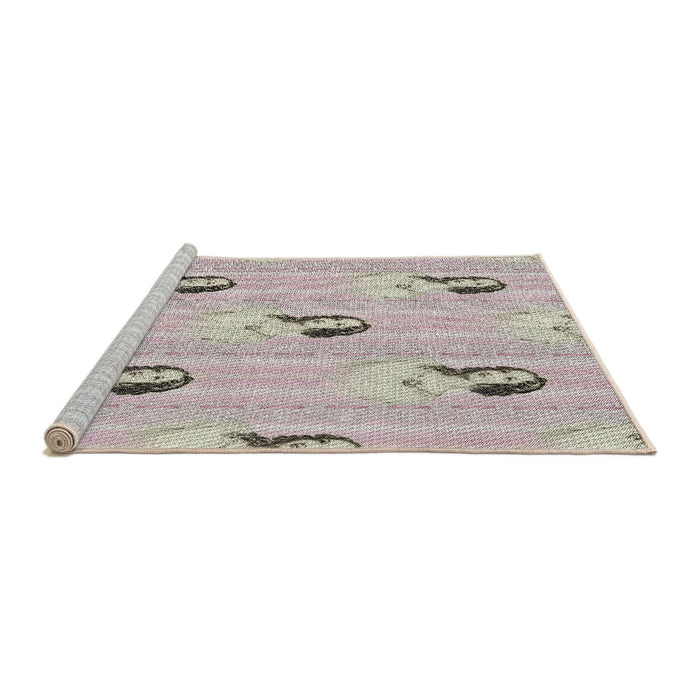 Serging Thickness of Machine Washable Transitional Champagne Beige Rug, wshpat3843