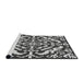 Serging Thickness of Machine Washable Transitional Grey Gray Rug, wshpat3844