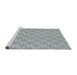 Serging Thickness of Machine Washable Transitional Gulf Blue Rug, wshpat3846