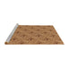 Serging Thickness of Machine Washable Transitional Mahogany Brown Rug, wshpat3847